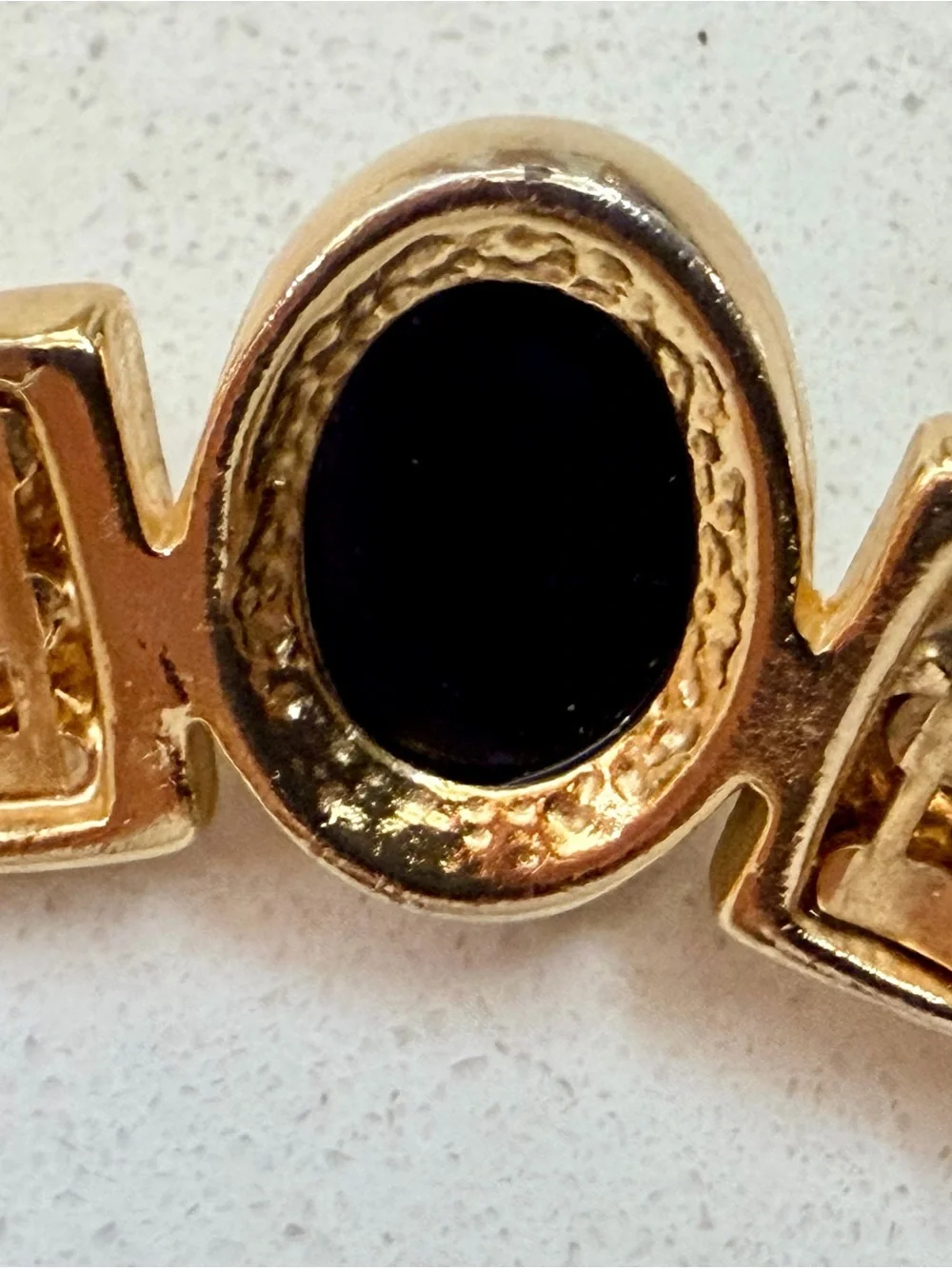 Vtg. 80’s Panther Link Choker Necklace Gold Tone Black Cabachon Rhinestone 18” - Picture 5 of 10